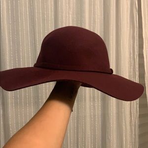 Burgundy floppy hat